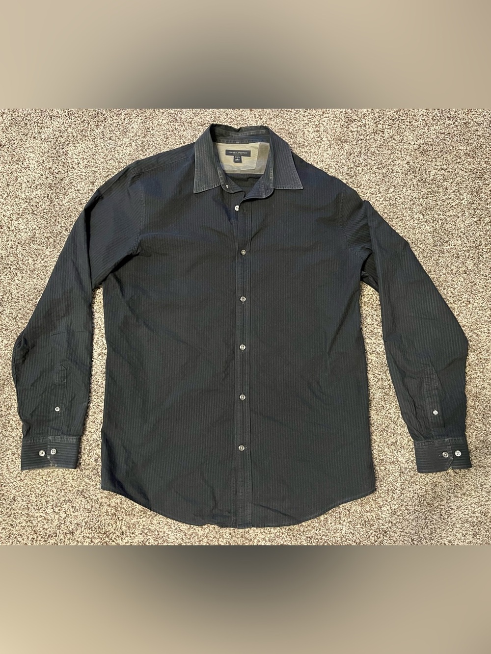 Banana Republic Men’s Dark Blue Pinstripe Dress Shirt